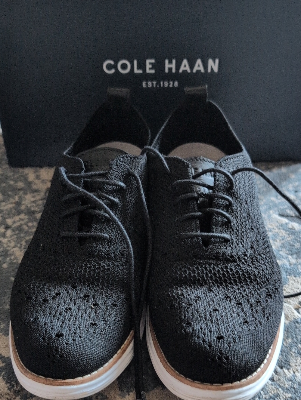Cole Haan Knit Wingtip Ladies 9 Black